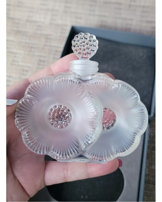 Lalique 2 Fleurs Flacon Empty Crystal Perfume Bottle 1130100