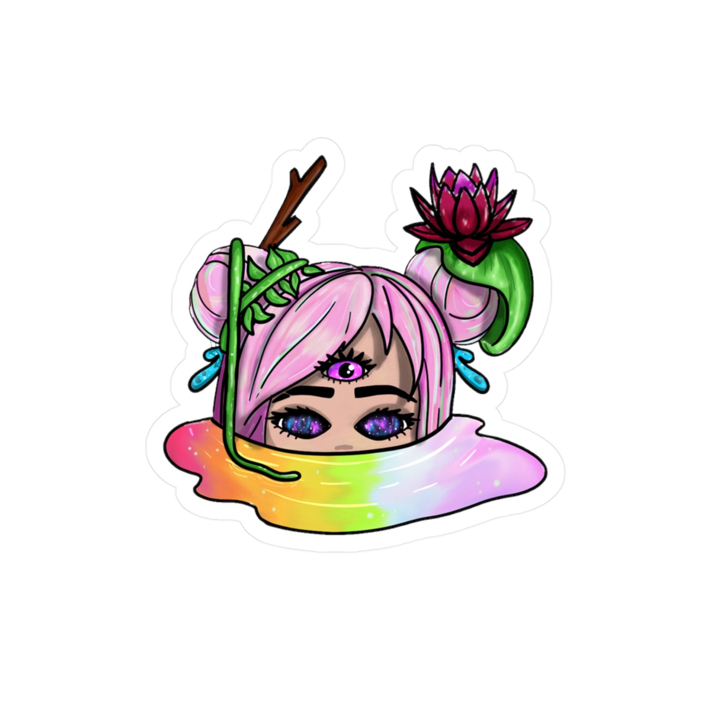 Rainbow Puddles Kiss-Cut Vinyl Decals