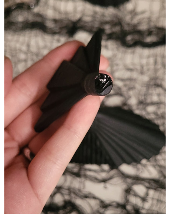 Large Fancy Art Deco Collectable Black Glass Perfume Bottle