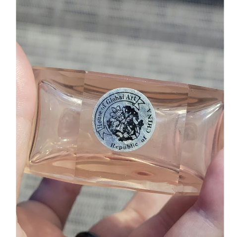 Pink Frosted Empty Glass Perfume Bottle