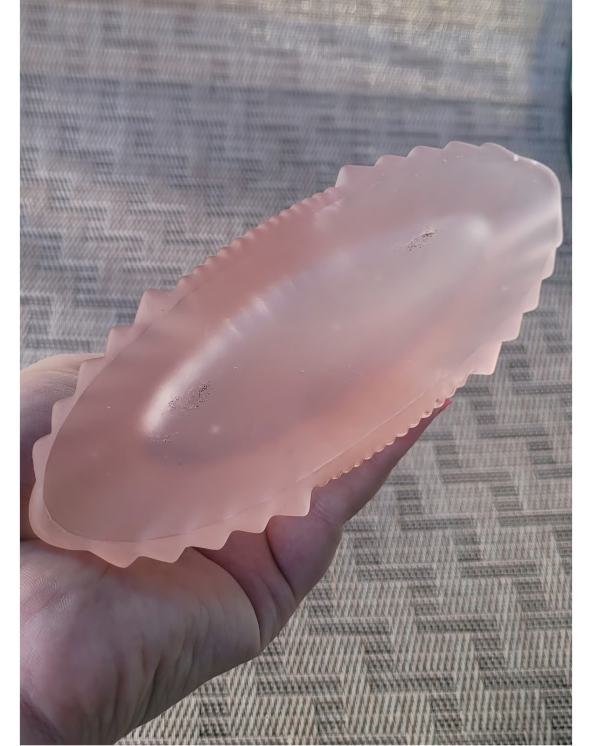 Large Fancy Art Deco Collectable Pink Glass Perfume Bottle