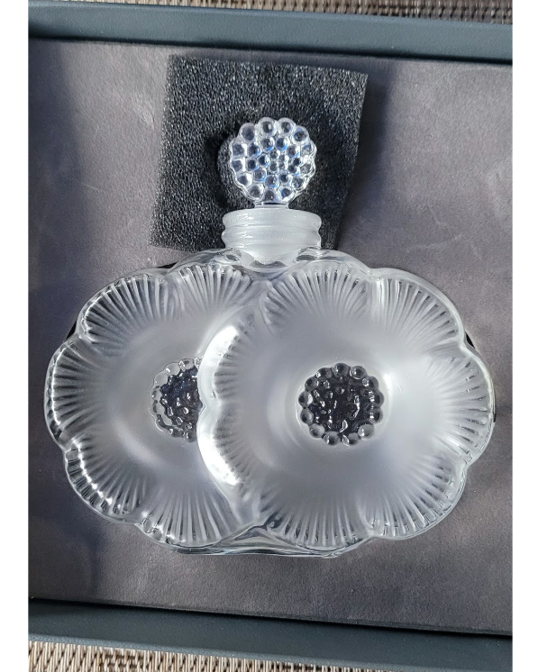 Lalique 2 Fleurs Flacon Empty Crystal Perfume Bottle 1130100