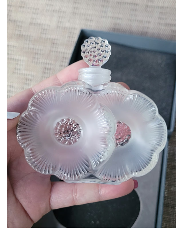 Lalique 2 Fleurs Flacon Empty Crystal Perfume Bottle 1130100