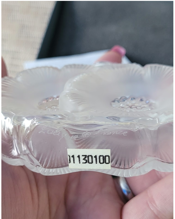 Lalique 2 Fleurs Flacon Empty Crystal Perfume Bottle 1130100