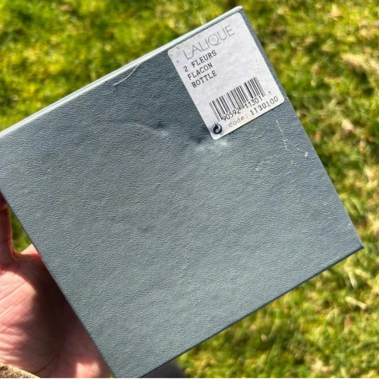 Lalique 2 Fleurs Flacon Empty Crystal Perfume Bottle 1130100