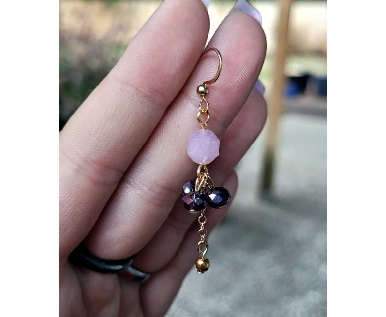 Gold Lavender Amethyst Earrings