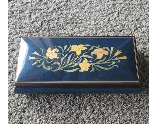 Vintage Italian Jewelry box with Music box inlay