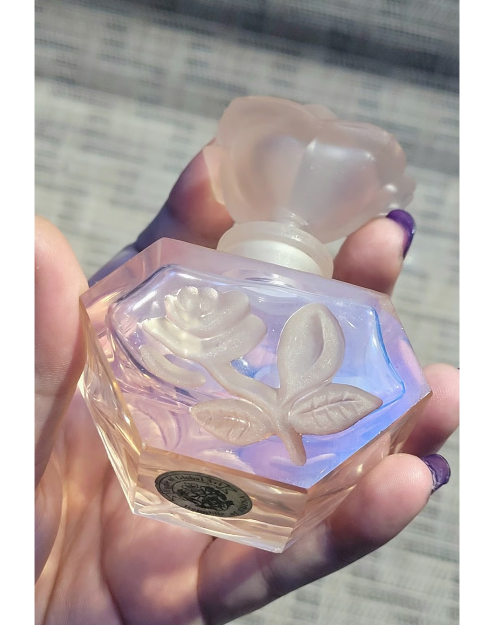 Pink Frosted Empty Glass Perfume Bottle