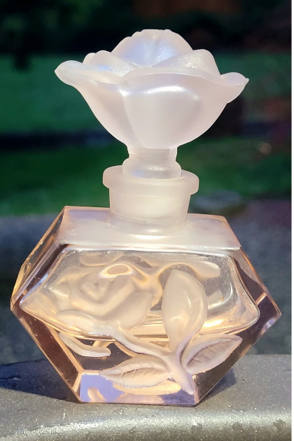 Pink Frosted Empty Glass Perfume Bottle