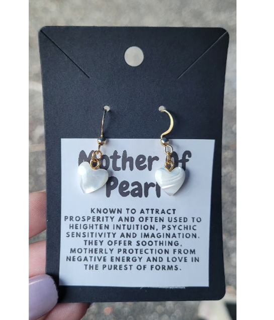 Mother of Pearl Heart Earrings