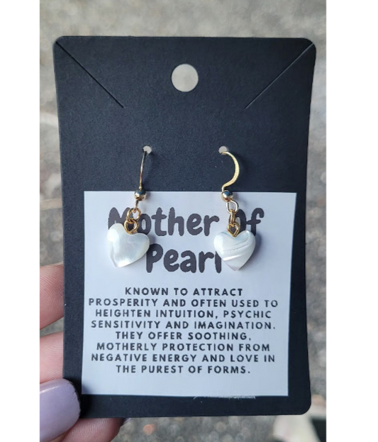 Mother of Pearl Heart Earrings