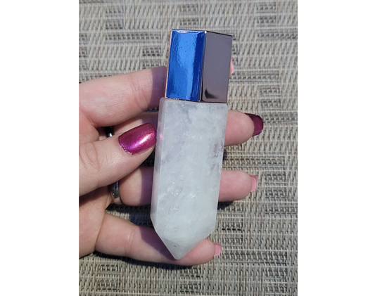 Natural Quartz Essential Oil Massage Roller Single Point Column Empty