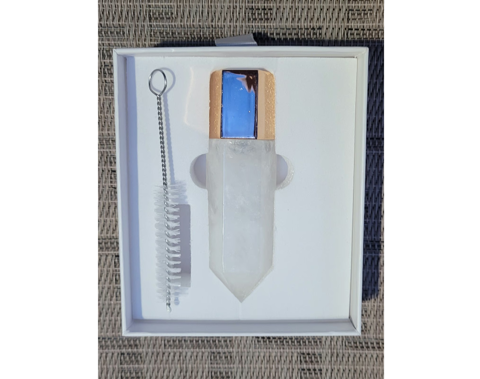 Natural Quartz Essential Oil Massage Roller Single Point Column Empty
