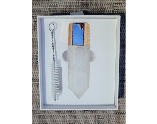 Natural Quartz Essential Oil Massage Roller Single Point Column Empty