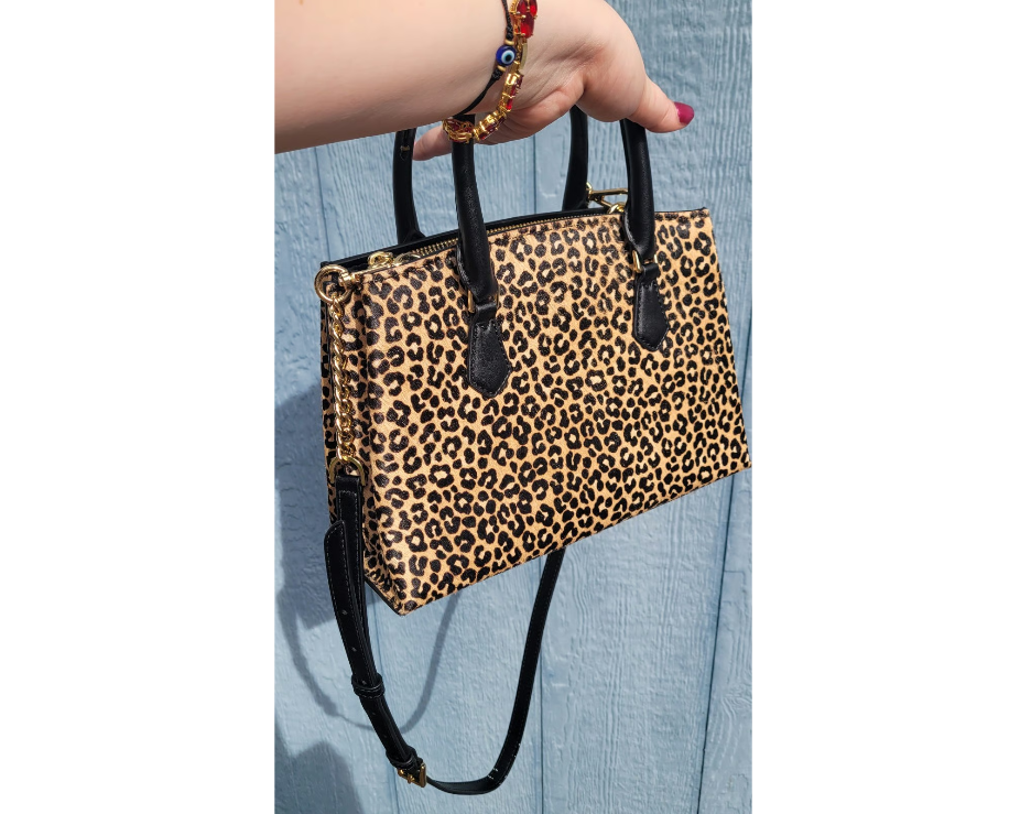 Michael Kors Ruby Small Leopard Print Calf Hair Satchel