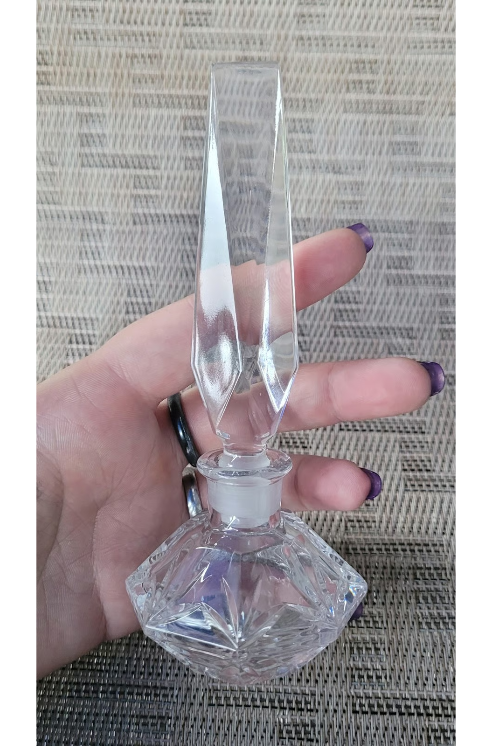 Deco Style Vintage Handcut Crystal Perfume Bottle